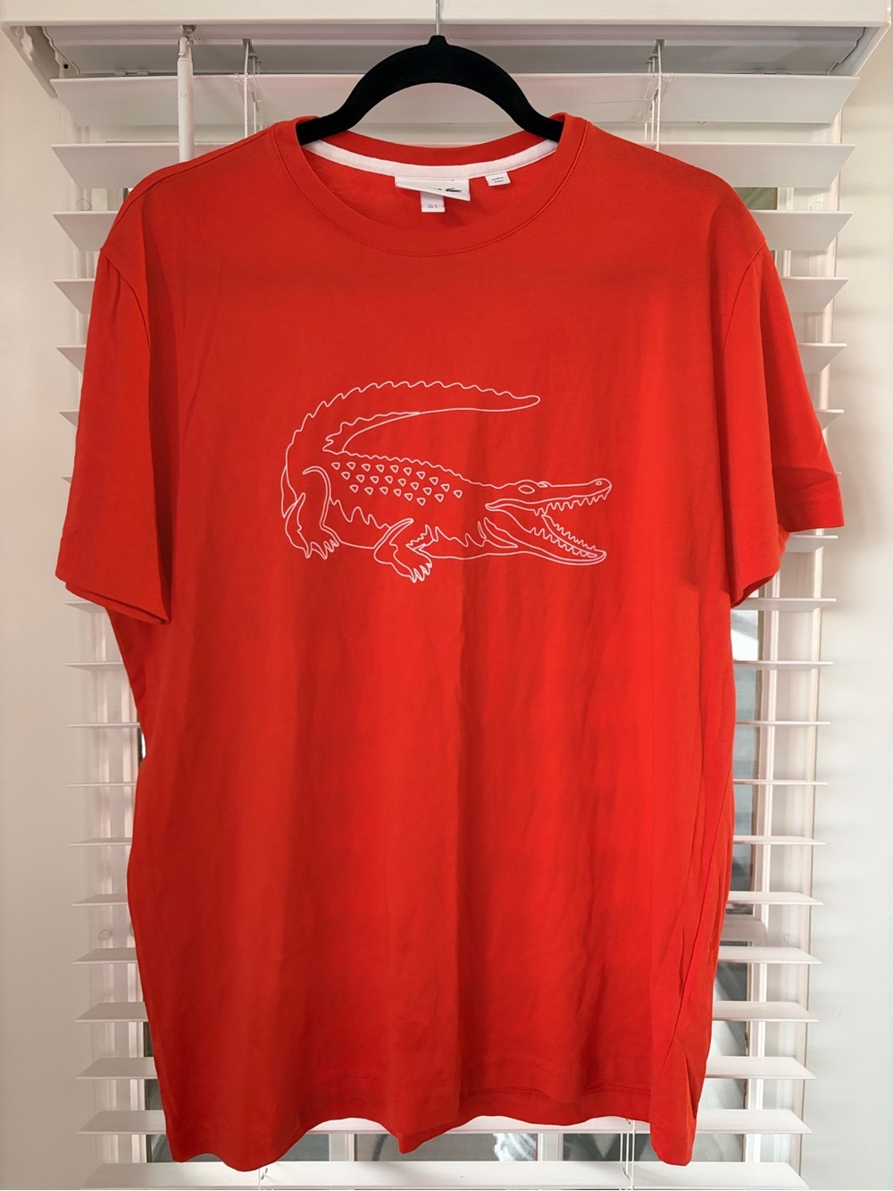 Lacoste Men’s Reddish Orange Crocodile Logo Tee